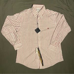 White and light Pink Striped Brook Brother Button Down